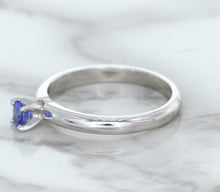 Load image into Gallery viewer, 0.28ct Round Blue Sapphire Ring in 14K White Gold