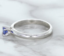 Load image into Gallery viewer, 0.28ct Round Blue Sapphire Ring in 14K White Gold