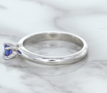 Load image into Gallery viewer, 0.28ct Round Blue Sapphire Ring in 14K White Gold