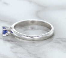 Load image into Gallery viewer, 0.28ct Round Blue Sapphire Ring in 14K White Gold
