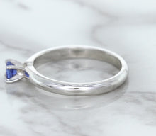 Load image into Gallery viewer, 0.28ct Round Blue Sapphire Ring in 14K White Gold