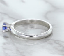 Load image into Gallery viewer, 0.28ct Round Blue Sapphire Ring in 14K White Gold