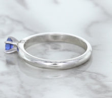 Load image into Gallery viewer, 0.28ct Round Blue Sapphire Ring in 14K White Gold