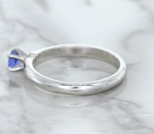 Load image into Gallery viewer, 0.28ct Round Blue Sapphire Ring in 14K White Gold