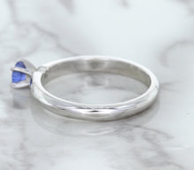 Load image into Gallery viewer, 0.28ct Round Blue Sapphire Ring in 14K White Gold