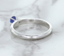 Load image into Gallery viewer, 0.28ct Round Blue Sapphire Ring in 14K White Gold