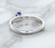 Load image into Gallery viewer, 0.28ct Round Blue Sapphire Ring in 14K White Gold