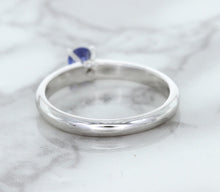 Load image into Gallery viewer, 0.28ct Round Blue Sapphire Ring in 14K White Gold