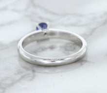 Load image into Gallery viewer, 0.28ct Round Blue Sapphire Ring in 14K White Gold