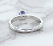 Load image into Gallery viewer, 0.28ct Round Blue Sapphire Ring in 14K White Gold
