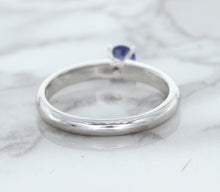 Load image into Gallery viewer, 0.28ct Round Blue Sapphire Ring in 14K White Gold