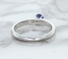 Load image into Gallery viewer, 0.28ct Round Blue Sapphire Ring in 14K White Gold