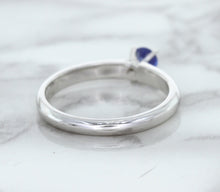 Load image into Gallery viewer, 0.28ct Round Blue Sapphire Ring in 14K White Gold