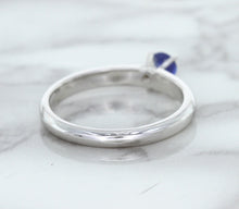 Load image into Gallery viewer, 0.28ct Round Blue Sapphire Ring in 14K White Gold