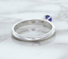 Load image into Gallery viewer, 0.28ct Round Blue Sapphire Ring in 14K White Gold