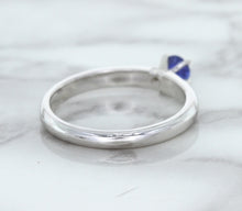 Load image into Gallery viewer, 0.28ct Round Blue Sapphire Ring in 14K White Gold