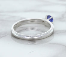 Load image into Gallery viewer, 0.28ct Round Blue Sapphire Ring in 14K White Gold