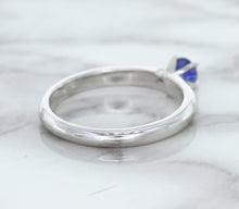 Load image into Gallery viewer, 0.28ct Round Blue Sapphire Ring in 14K White Gold