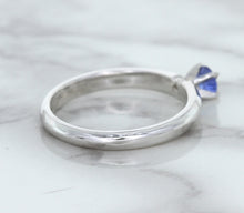 Load image into Gallery viewer, 0.28ct Round Blue Sapphire Ring in 14K White Gold