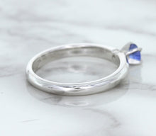 Load image into Gallery viewer, 0.28ct Round Blue Sapphire Ring in 14K White Gold