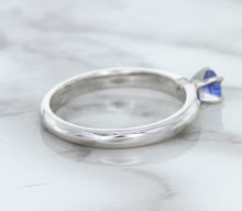 Load image into Gallery viewer, 0.28ct Round Blue Sapphire Ring in 14K White Gold
