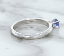 Load image into Gallery viewer, 0.28ct Round Blue Sapphire Ring in 14K White Gold