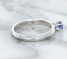 Load image into Gallery viewer, 0.28ct Round Blue Sapphire Ring in 14K White Gold