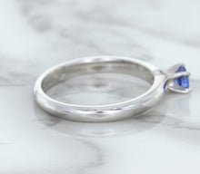 Load image into Gallery viewer, 0.28ct Round Blue Sapphire Ring in 14K White Gold