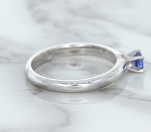 Load image into Gallery viewer, 0.28ct Round Blue Sapphire Ring in 14K White Gold
