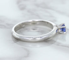 Load image into Gallery viewer, 0.28ct Round Blue Sapphire Ring in 14K White Gold