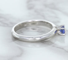 Load image into Gallery viewer, 0.28ct Round Blue Sapphire Ring in 14K White Gold