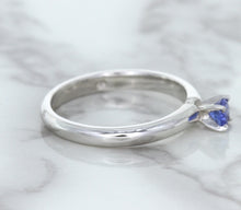 Load image into Gallery viewer, 0.28ct Round Blue Sapphire Ring in 14K White Gold