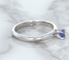 Load image into Gallery viewer, 0.28ct Round Blue Sapphire Ring in 14K White Gold