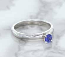 Load image into Gallery viewer, 0.28ct Round Blue Sapphire Ring in 14K White Gold