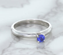 Load image into Gallery viewer, 0.28ct Round Blue Sapphire Ring in 14K White Gold