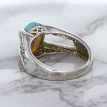 Load image into Gallery viewer, 1.65ct Oval Opal Ring with Diamond Accents in 14K White Gold