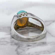 Load image into Gallery viewer, 1.65ct Oval Opal Ring with Diamond Accents in 14K White Gold