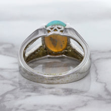 Load image into Gallery viewer, 1.65ct Oval Opal Ring with Diamond Accents in 14K White Gold