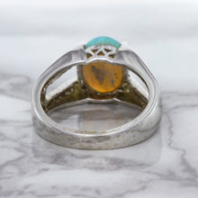 Load image into Gallery viewer, 1.65ct Oval Opal Ring with Diamond Accents in 14K White Gold