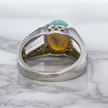 Load image into Gallery viewer, 1.65ct Oval Opal Ring with Diamond Accents in 14K White Gold