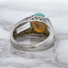 Load image into Gallery viewer, 1.65ct Oval Opal Ring with Diamond Accents in 14K White Gold