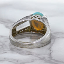 Load image into Gallery viewer, 1.65ct Oval Opal Ring with Diamond Accents in 14K White Gold