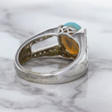 Load image into Gallery viewer, 1.65ct Oval Opal Ring with Diamond Accents in 14K White Gold