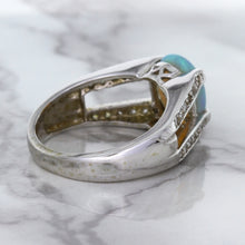 Load image into Gallery viewer, 1.65ct Oval Opal Ring with Diamond Accents in 14K White Gold