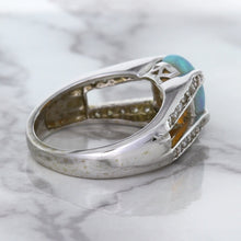 Load image into Gallery viewer, 1.65ct Oval Opal Ring with Diamond Accents in 14K White Gold