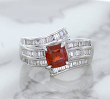 Load image into Gallery viewer, 1.80ct Cushion Ruby Ring with Diamond Accents in 18K White Gold