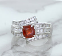 Load image into Gallery viewer, 1.80ct Cushion Ruby Ring with Diamond Accents in 18K White Gold