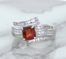Load image into Gallery viewer, 1.80ct Cushion Ruby Ring with Diamond Accents in 18K White Gold
