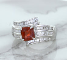 Load image into Gallery viewer, 1.80ct Cushion Ruby Ring with Diamond Accents in 18K White Gold
