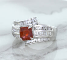 Load image into Gallery viewer, 1.80ct Cushion Ruby Ring with Diamond Accents in 18K White Gold